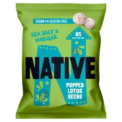 Native Snacks Popped Lotus Seeds Sea Salt & Vinegar 20g RRP £1 CLEARANCE XL 59p or 2 for £1